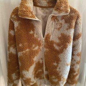 Betsey Johnson Tie Dye Teddy Zip Jacket ex-small